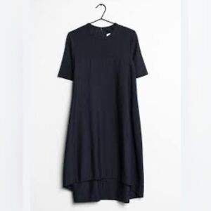 COS Navy High Low Dress a line